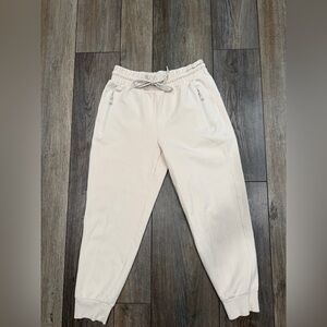 Old Navy Women’s Active High Rise Cream Drawstring Jogger Sweatpants MP